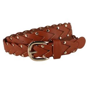 CTM Women's Braided Studded Dress Belt